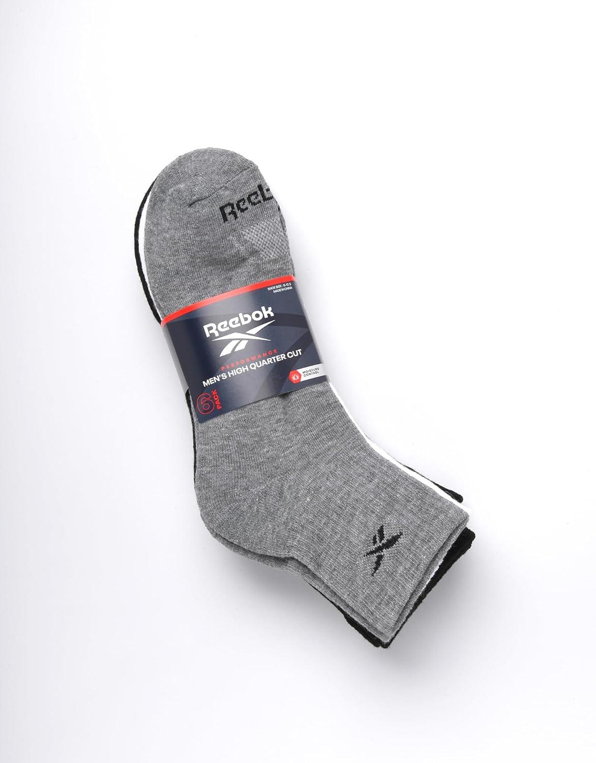 imageReebok Mens Athletic Socks  Cushion High Quarter Cut Socks 6 PackMulti