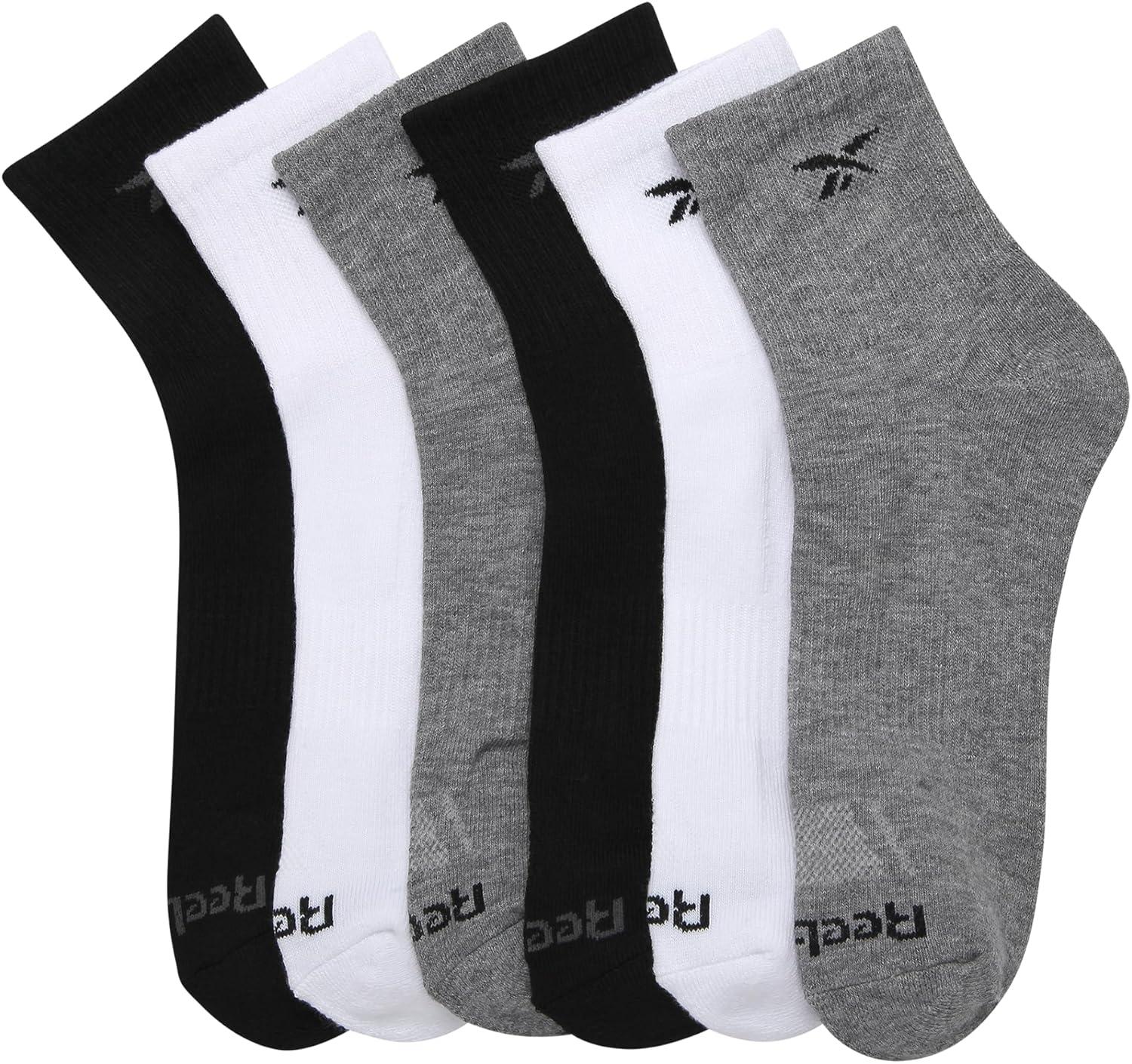 imageReebok Mens Athletic Socks  Cushion High Quarter Cut Socks 6 PackMulti