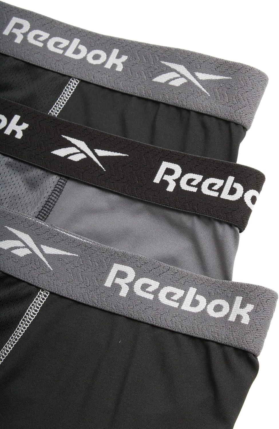 imageReebok Mens Boxer Briefs  3 Pack Comfort Stretch Sustainable Underwear Boxers for Men with Contour Pouch Sizes SXLBlackBlackened PearlBlack