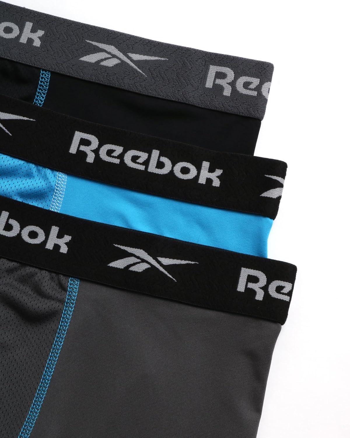 imageReebok Mens Boxer Briefs  3 Pack Comfort Stretch Sustainable Underwear Boxers for Men with Contour Pouch Sizes SXLMagnetBlackBlue