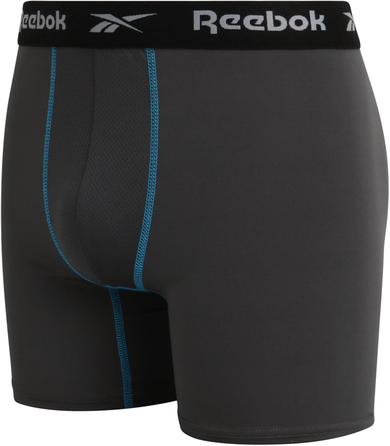 imageReebok Mens Boxer Briefs  3 Pack Comfort Stretch Sustainable Underwear Boxers for Men with Contour Pouch Sizes SXLMagnetBlackBlue