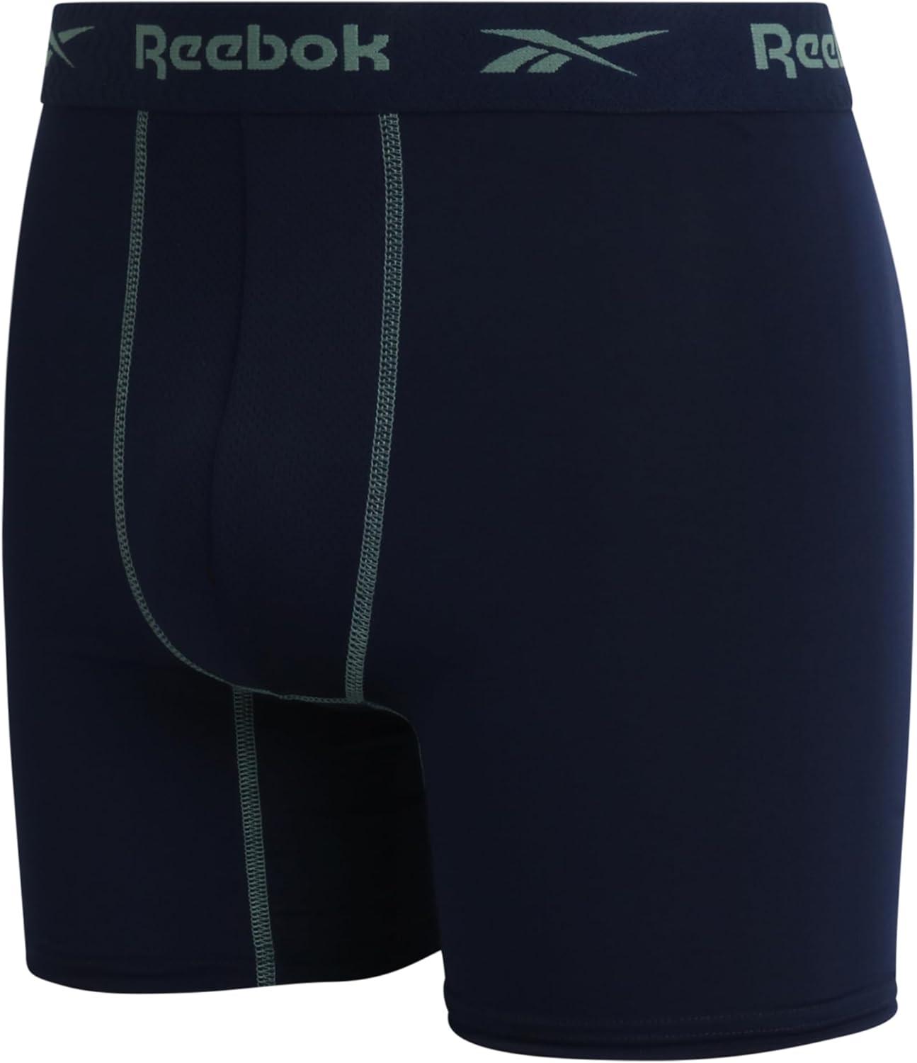 imageReebok Mens Boxer Briefs  3 Pack Comfort Stretch Sustainable Underwear Boxers for Men with Contour Pouch Sizes SXLMaritime BlueDark ForestMaritime Blue