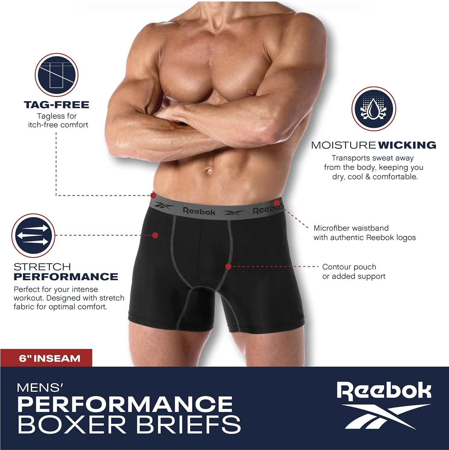 imageReebok Mens Boxer Briefs  3 Pack Comfort Stretch Sustainable Underwear Boxers for Men with Contour Pouch Sizes SXLMaritime BlueDark ForestMaritime Blue
