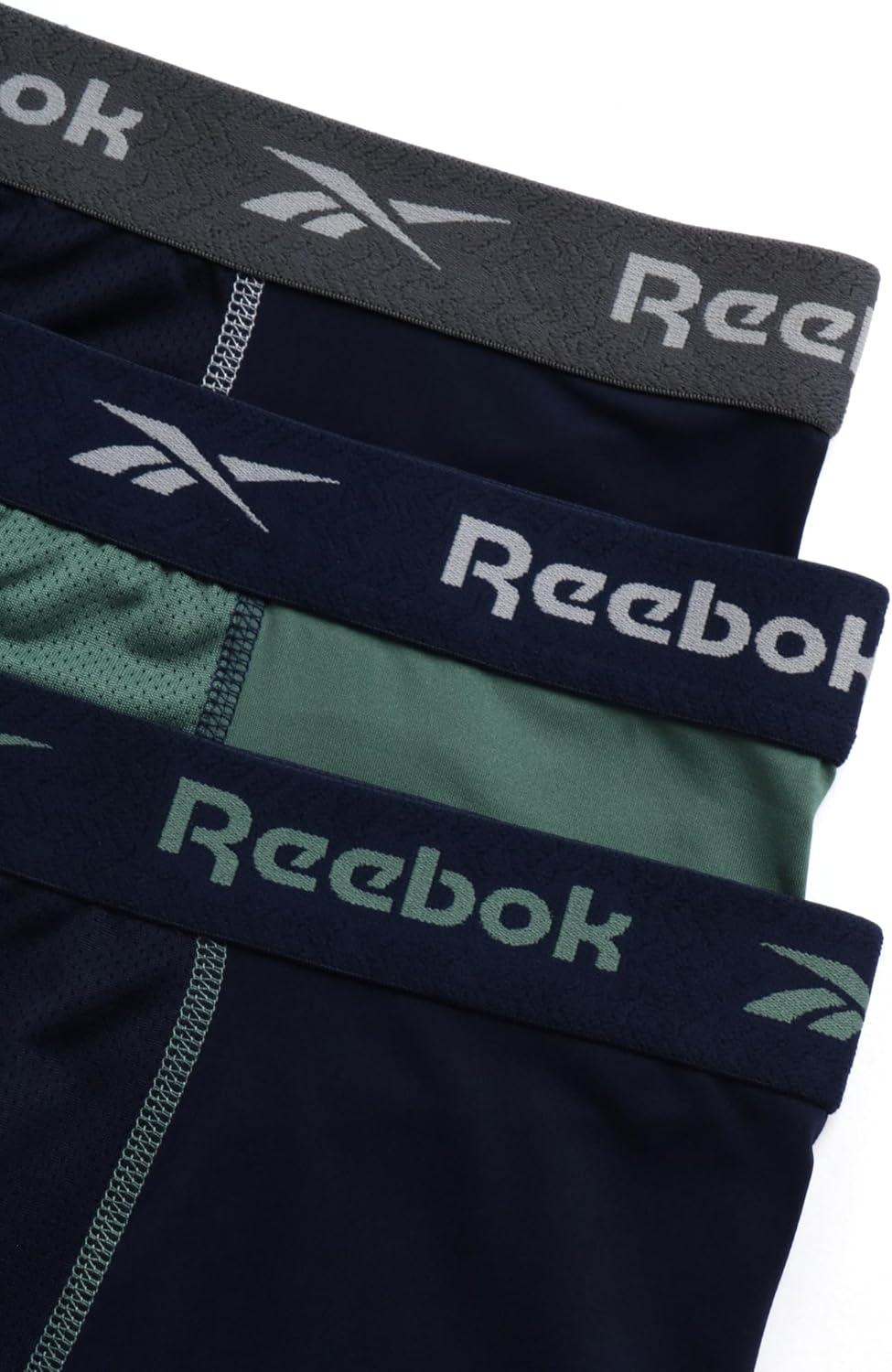 imageReebok Mens Boxer Briefs  3 Pack Comfort Stretch Sustainable Underwear Boxers for Men with Contour Pouch Sizes SXLMaritime BlueDark ForestMaritime Blue