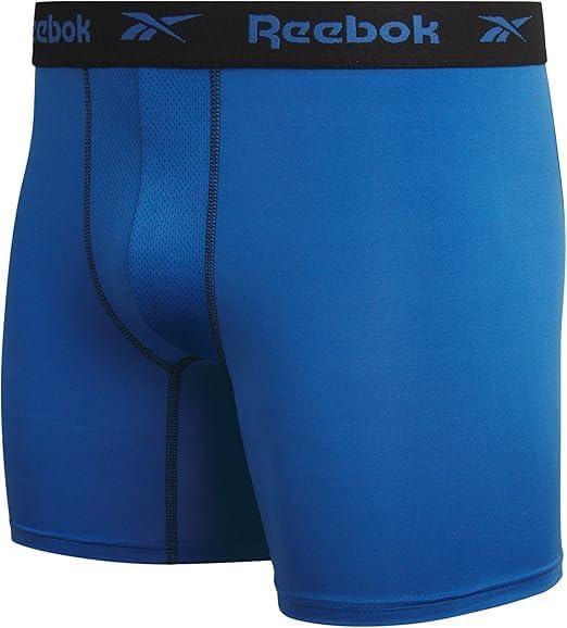 imageReebok Mens Boxer Briefs  3 Pack Stretch Moisture Wicking Mens Underwear with Contour Pouch Boxers for Men Sizes SXL Size Medium GreyBlackBlue