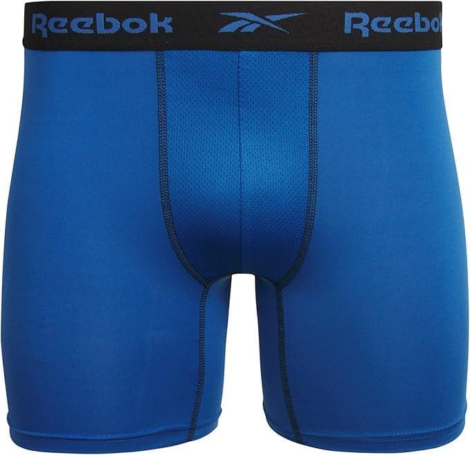 imageReebok Mens Boxer Briefs  3 Pack Stretch Moisture Wicking Mens Underwear with Contour Pouch Boxers for Men Sizes SXL Size Medium GreyBlackBlue