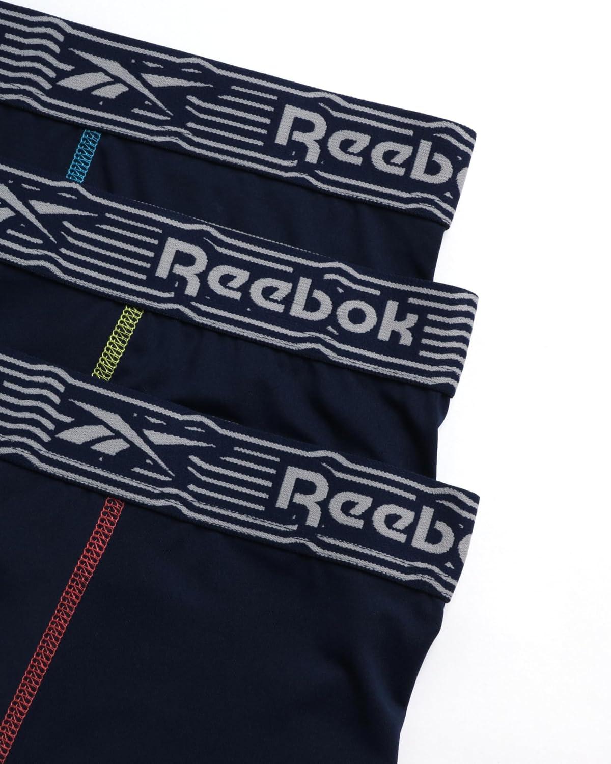 imageReebok Mens Boxer Briefs  3 Pack Stretch Moisture Wicking Mens Underwear with Contour Pouch Boxers for Men Sizes SXL3pk All Maritime Blue