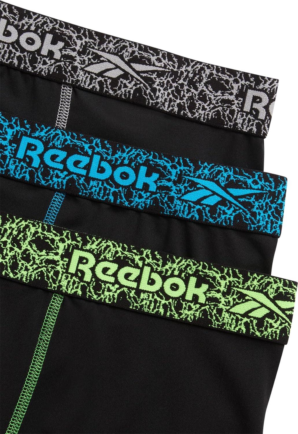 imageReebok Mens Boxer Briefs  3 Pack Stretch Moisture Wicking Mens Underwear with Contour Pouch Boxers for Men Sizes SXL3pk Black