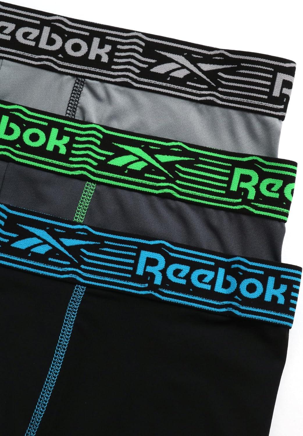 imageReebok Mens Boxer Briefs  3 Pack Stretch Moisture Wicking Mens Underwear with Contour Pouch Boxers for Men Sizes SXL3pk BlackBlackened PearlCharcoal Grey