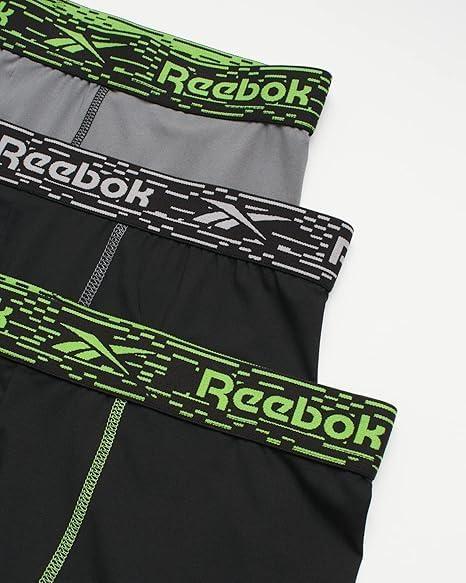 imageReebok Mens Boxer Briefs  3 Pack Stretch Moisture Wicking Mens Underwear with Contour Pouch Boxers for Men Sizes SXL3pk BlackGreyBlack