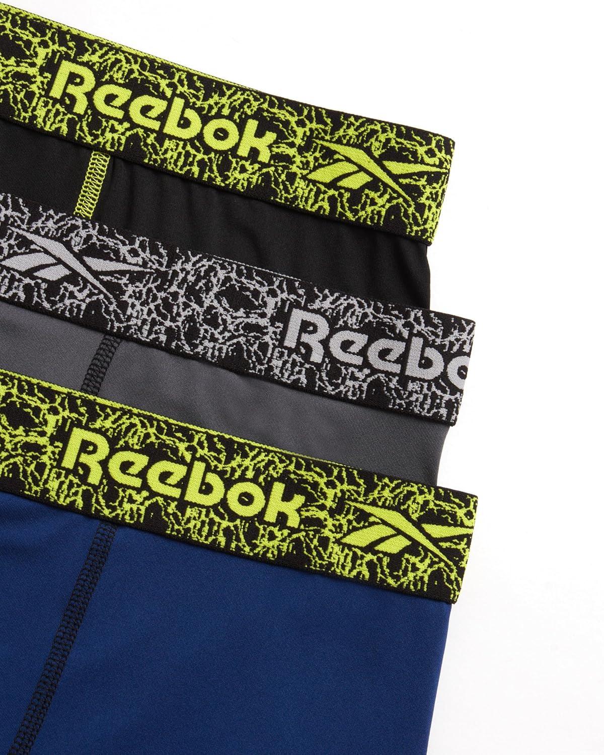 imageReebok Mens Boxer Briefs  3 Pack Stretch Moisture Wicking Mens Underwear with Contour Pouch Boxers for Men Sizes SXL3pk Blue DepthsBlackened PearlBlack