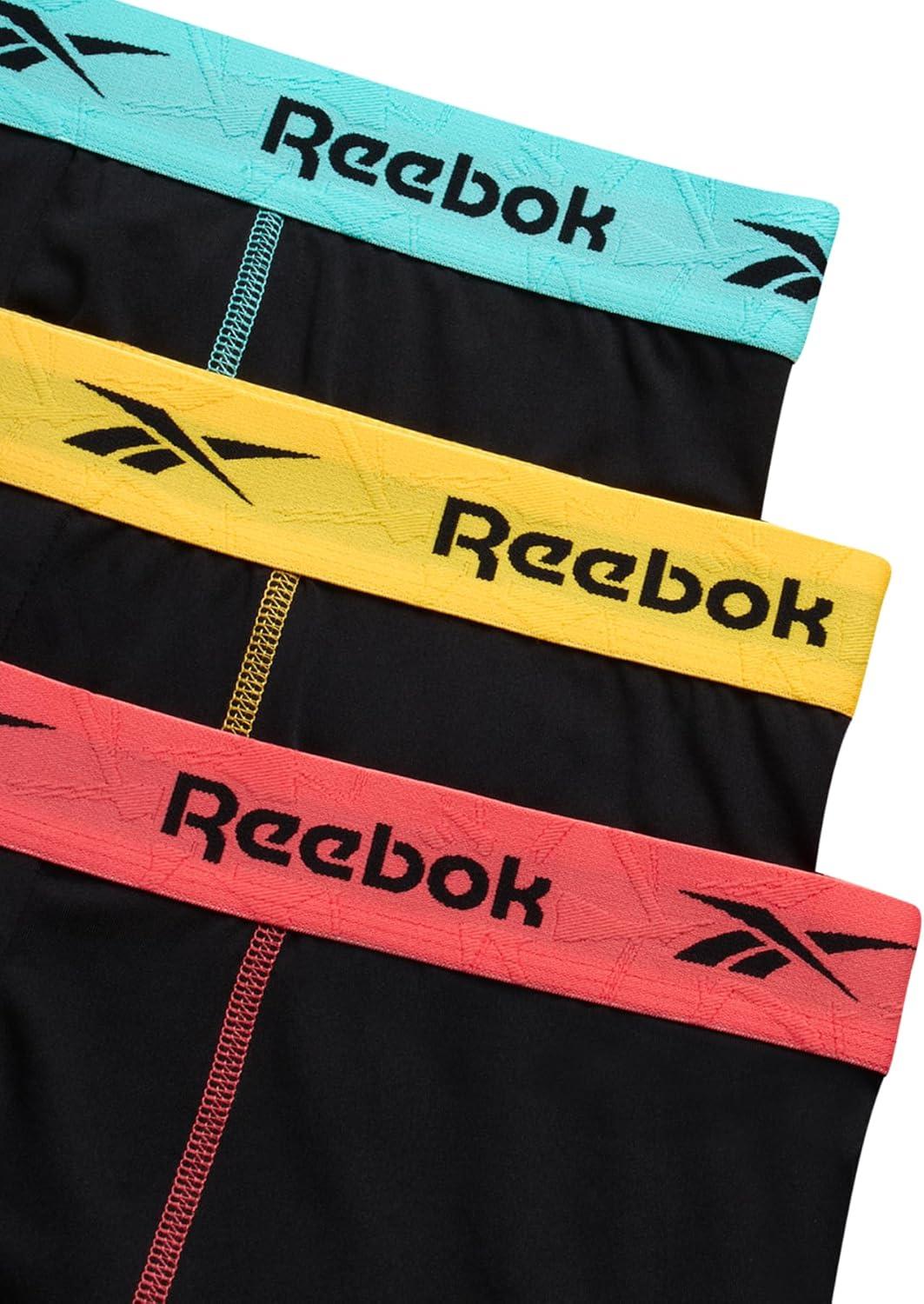 imageReebok Mens Boxer Briefs  3 Pack Stretch Moisture Wicking Mens Underwear with Contour Pouch Boxers for Men Sizes SXLAll Black