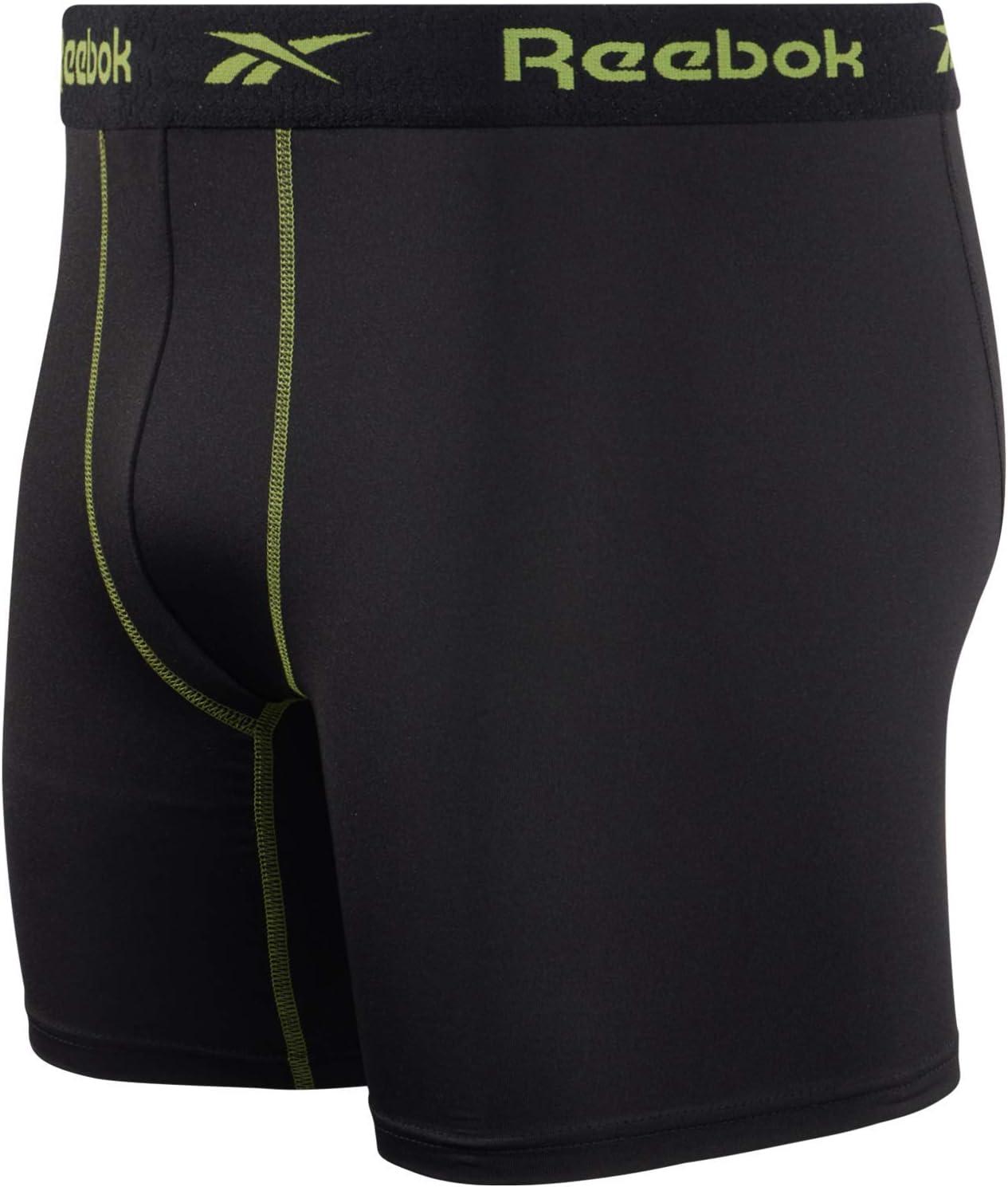 imageReebok Mens Boxer Briefs  3 Pack Stretch Moisture Wicking Mens Underwear with Contour Pouch Boxers for Men Sizes SXLBlack