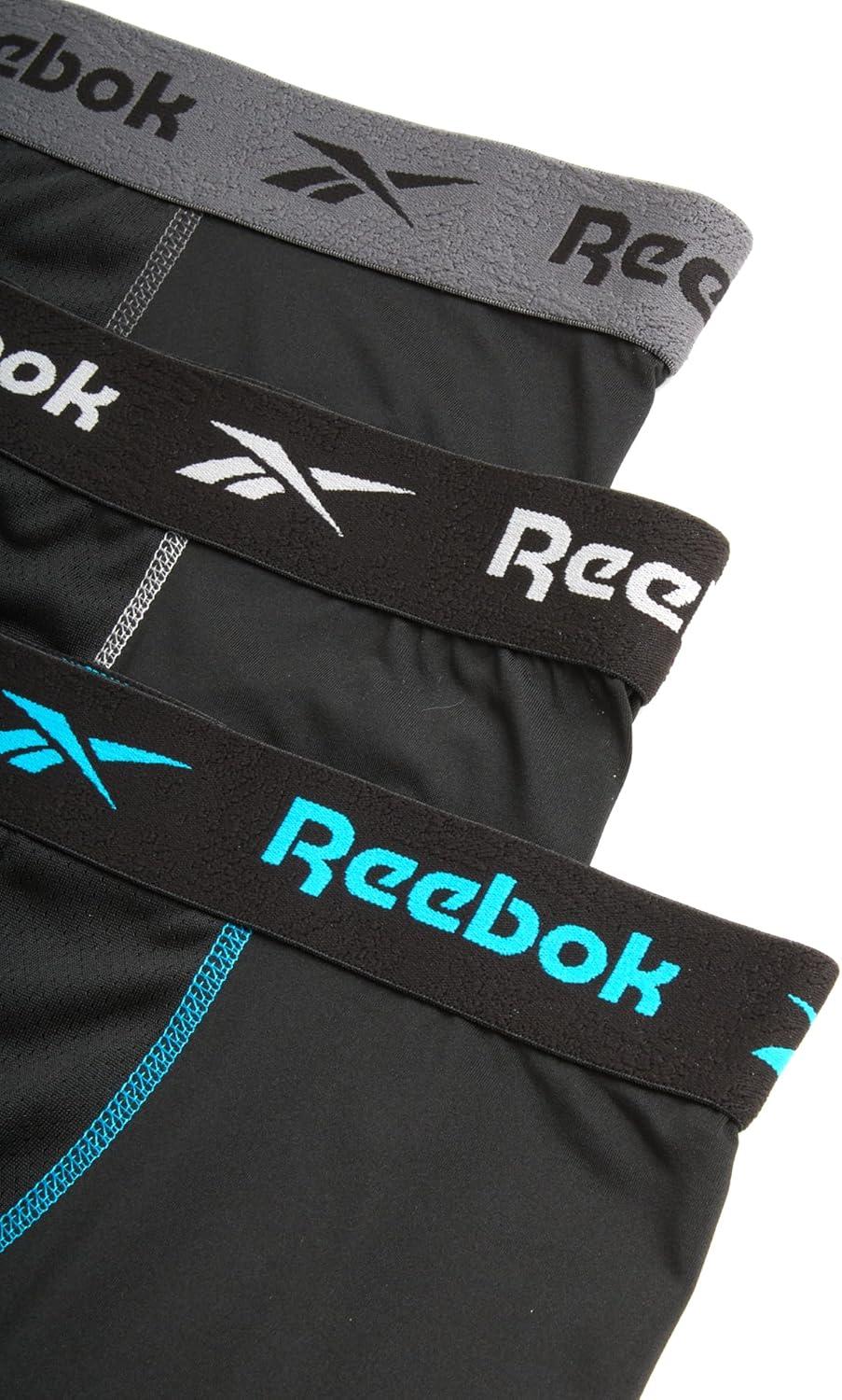 imageReebok Mens Boxer Briefs  3 Pack Stretch Moisture Wicking Mens Underwear with Contour Pouch Boxers for Men Sizes SXLBlackBlackBlack