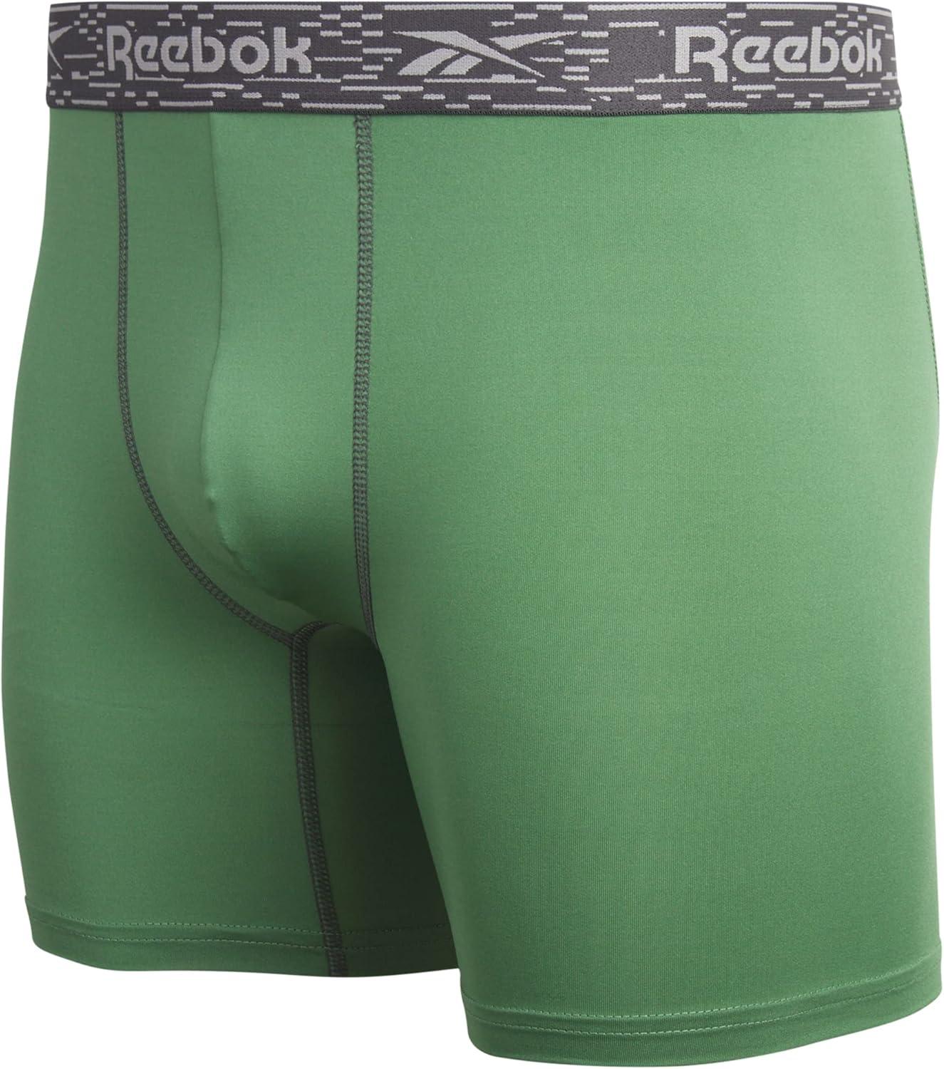 imageReebok Mens Boxer Briefs  3 Pack Stretch Moisture Wicking Mens Underwear with Contour Pouch Boxers for Men Sizes SXLBlackCharcoalSage Green