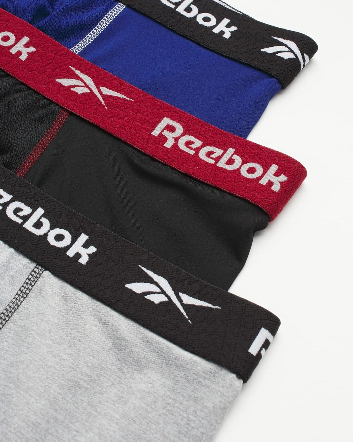 imageReebok Mens Boxer Briefs  3 Pack Stretch Moisture Wicking Mens Underwear with Contour Pouch Boxers for Men Sizes SXLBlackLight GreyBlue