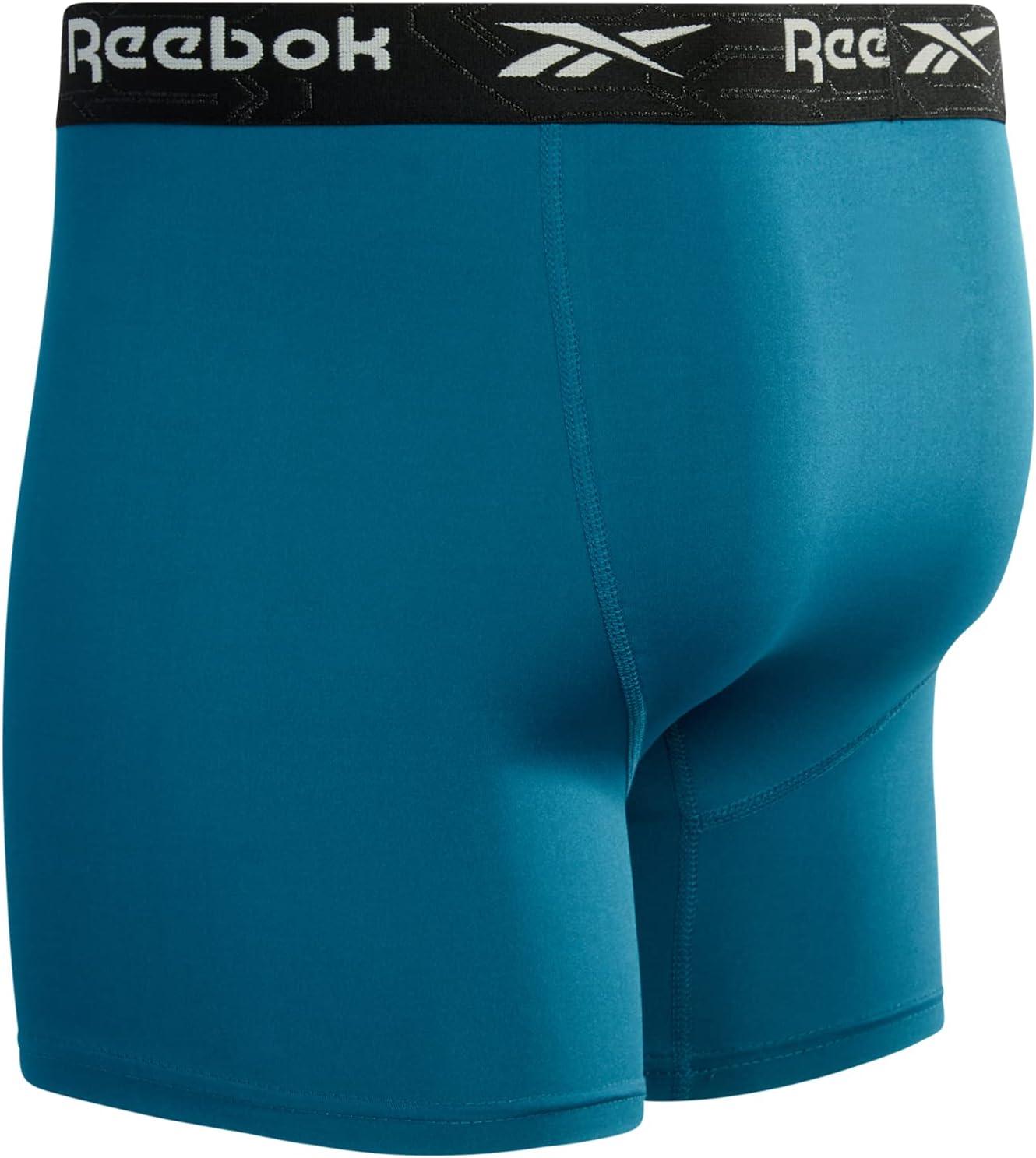 imageReebok Mens Boxer Briefs  3 Pack Stretch Moisture Wicking Mens Underwear with Contour Pouch Boxers for Men Sizes SXLBlue