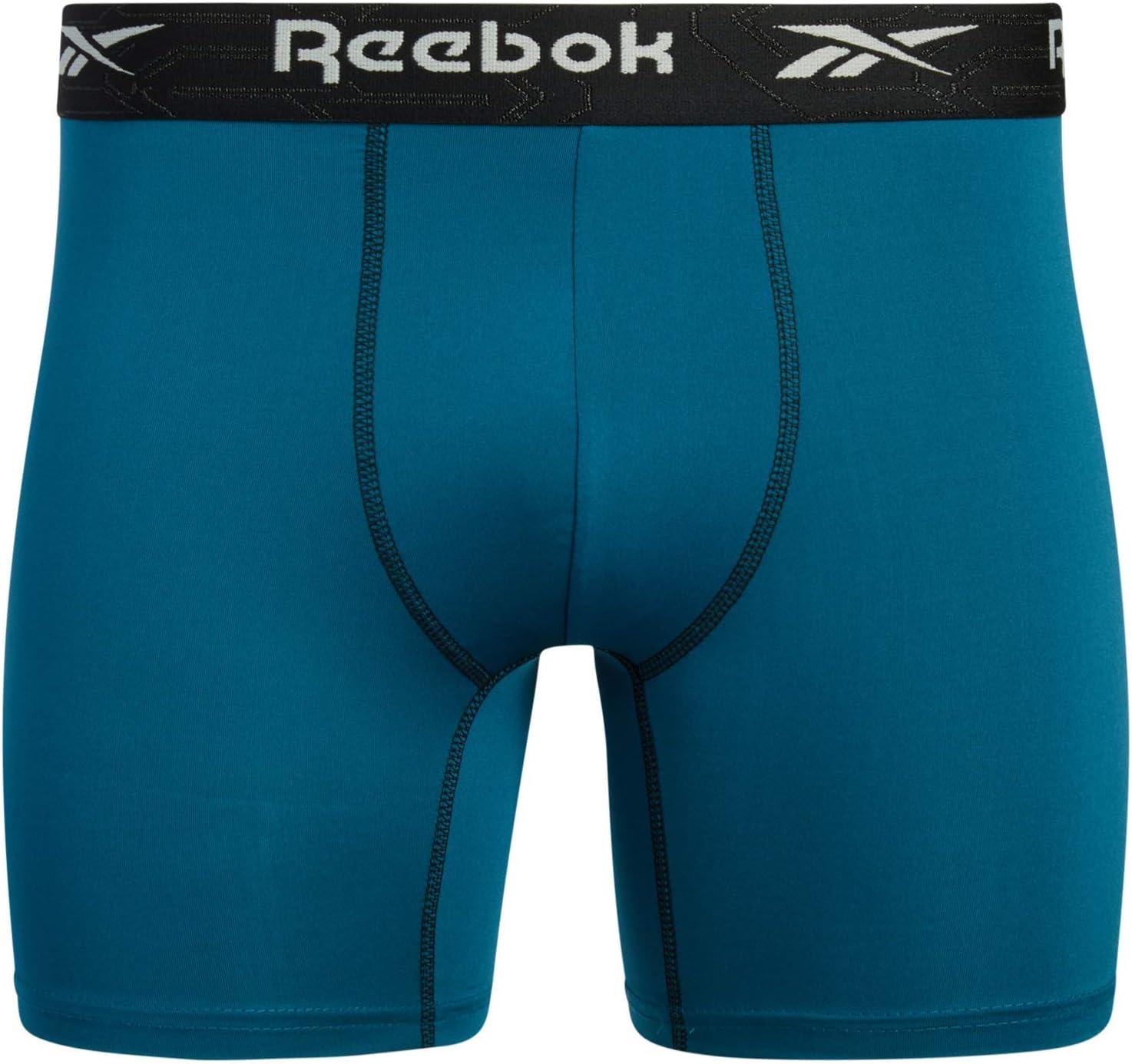 imageReebok Mens Boxer Briefs  3 Pack Stretch Moisture Wicking Mens Underwear with Contour Pouch Boxers for Men Sizes SXLBlue