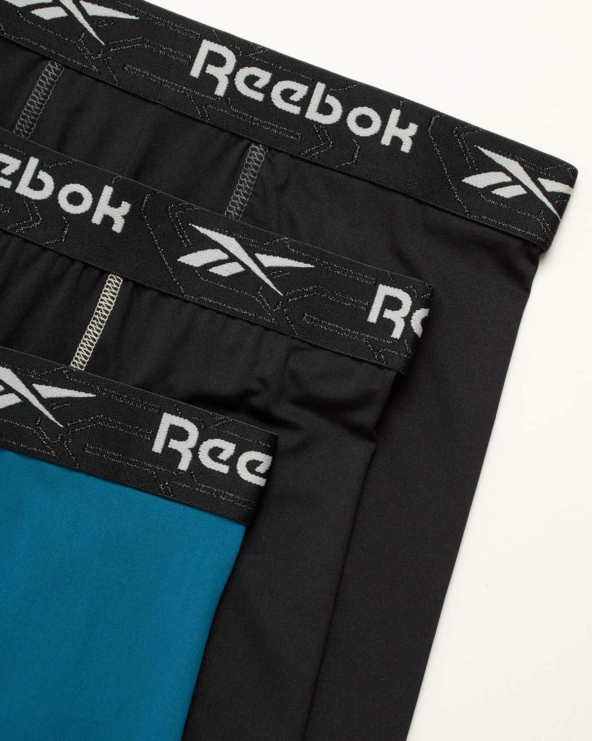 imageReebok Mens Boxer Briefs  3 Pack Stretch Moisture Wicking Mens Underwear with Contour Pouch Boxers for Men Sizes SXLBlue