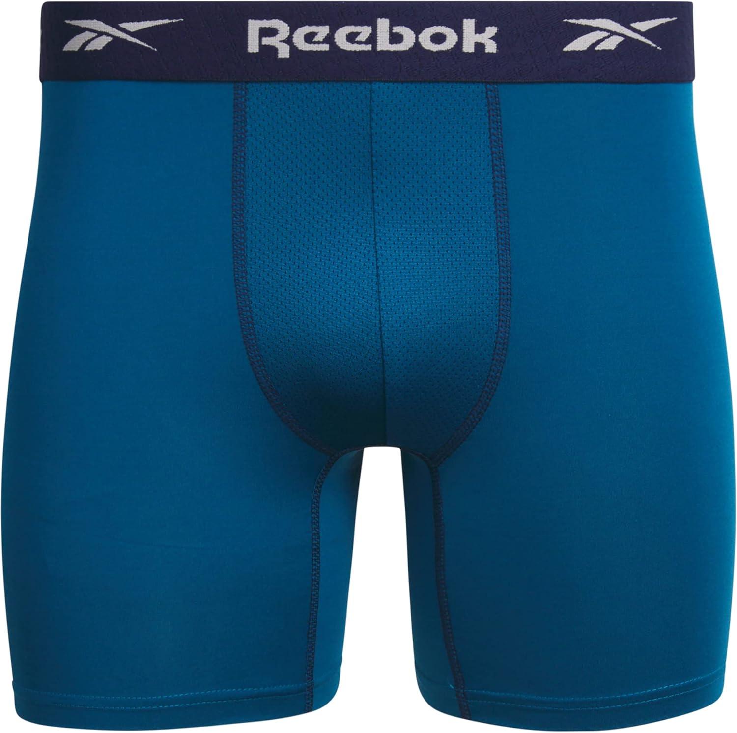 imageReebok Mens Boxer Briefs  3 Pack Stretch Moisture Wicking Mens Underwear with Contour Pouch Boxers for Men Sizes SXLBlueNavyGrey