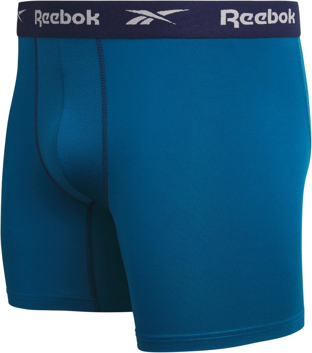 imageReebok Mens Boxer Briefs  3 Pack Stretch Moisture Wicking Mens Underwear with Contour Pouch Boxers for Men Sizes SXLBlueNavyGrey