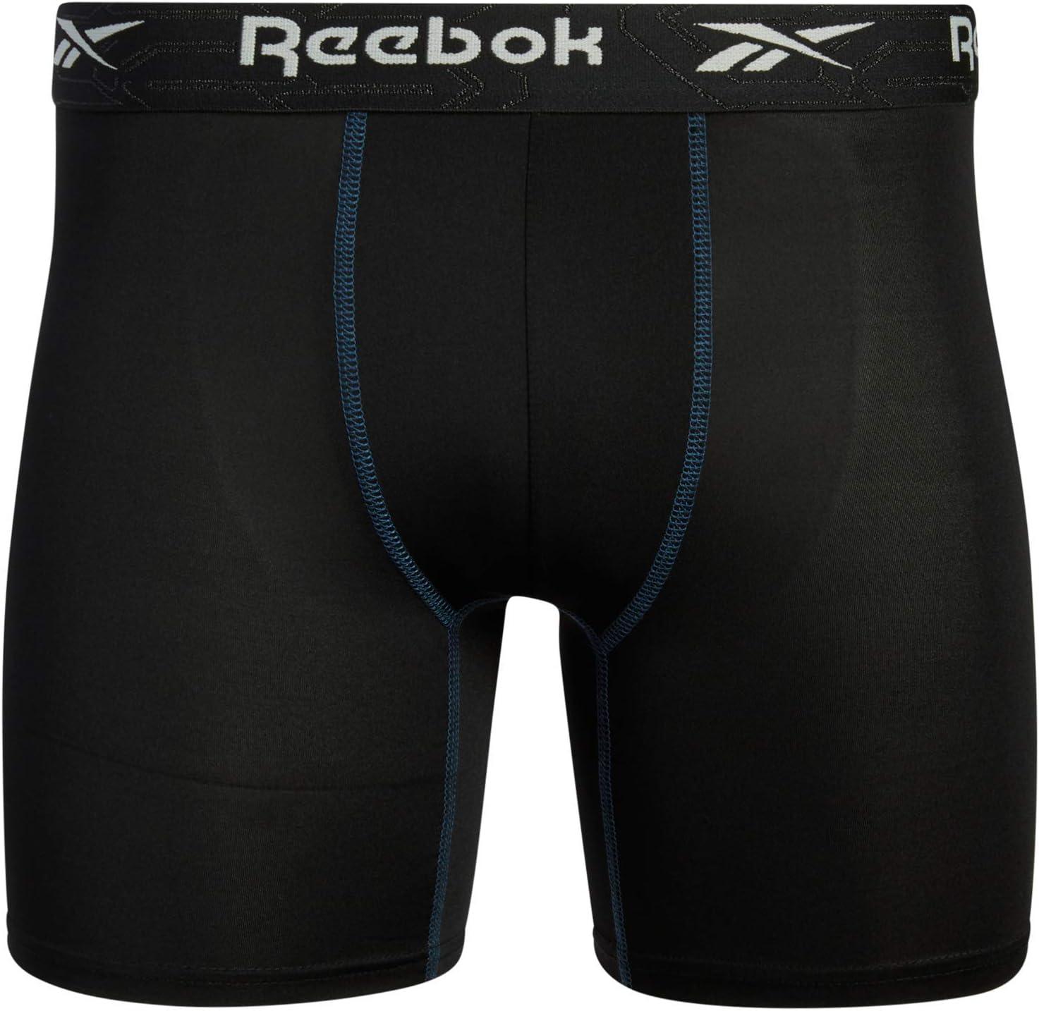 imageReebok Mens Boxer Briefs  3 Pack Stretch Moisture Wicking Mens Underwear with Contour Pouch Boxers for Men Sizes SXLCharcoal