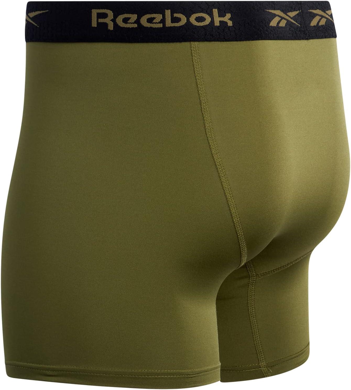 imageReebok Mens Boxer Briefs  3 Pack Stretch Moisture Wicking Mens Underwear with Contour Pouch Boxers for Men Sizes SXLGold