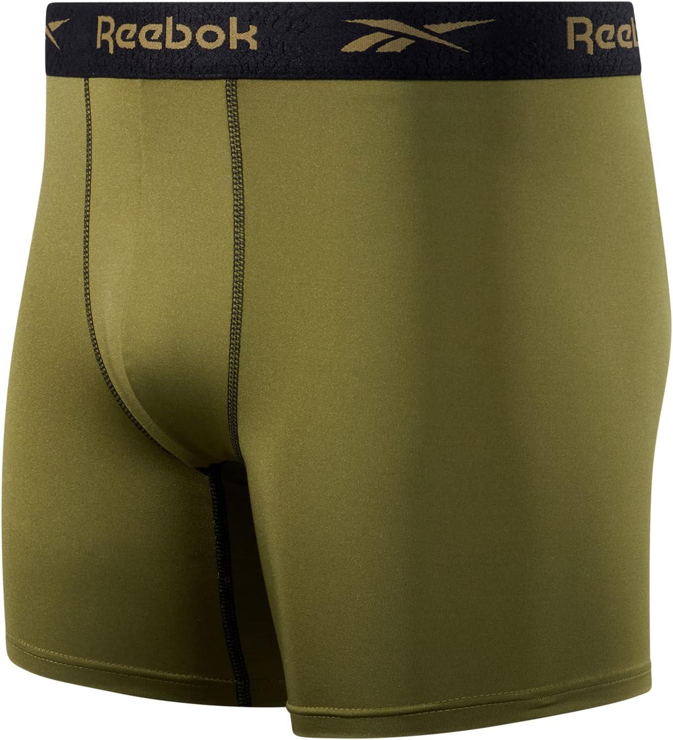 imageReebok Mens Boxer Briefs  3 Pack Stretch Moisture Wicking Mens Underwear with Contour Pouch Boxers for Men Sizes SXLGold
