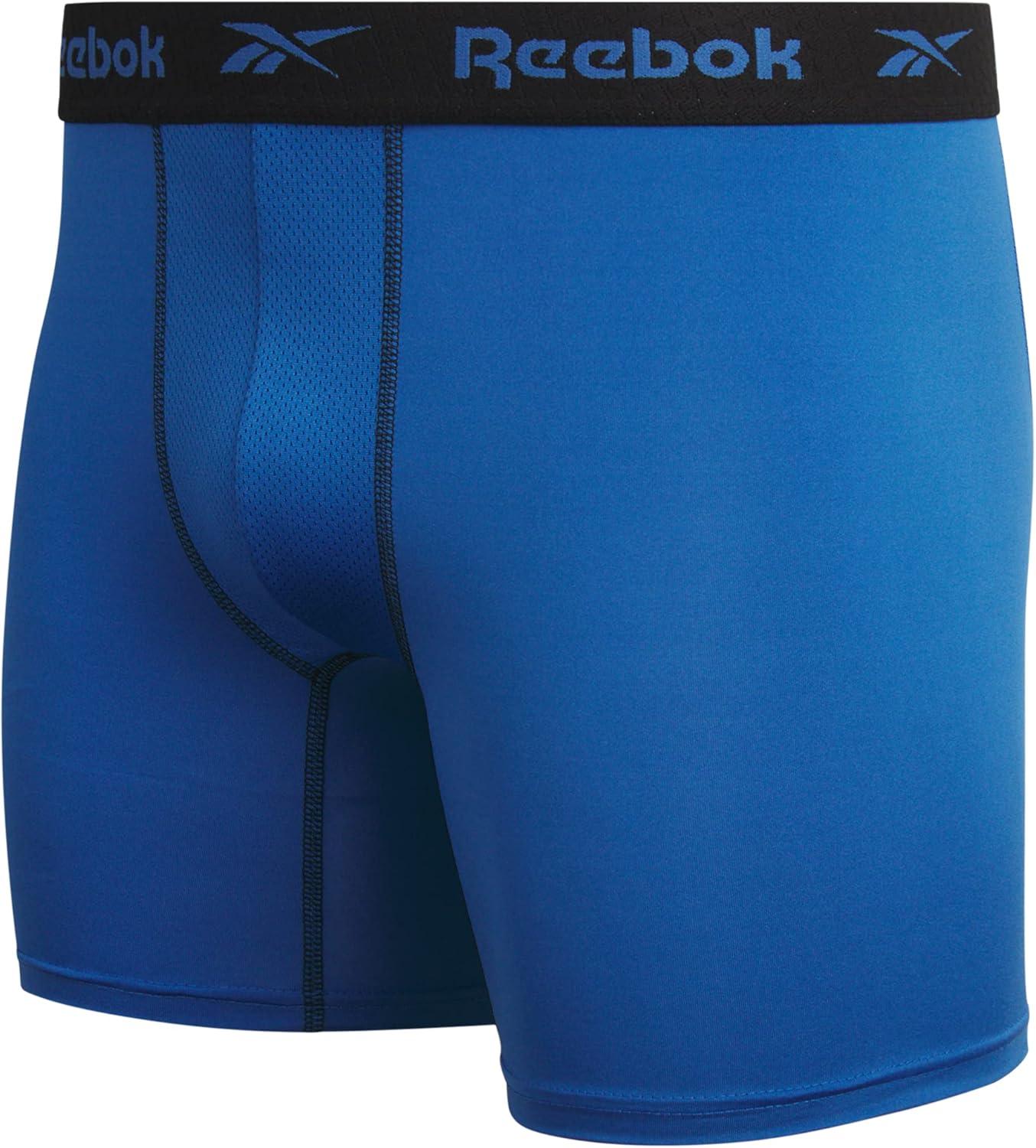 imageReebok Mens Boxer Briefs  3 Pack Stretch Moisture Wicking Mens Underwear with Contour Pouch Boxers for Men Sizes SXLGreyBlackBlue