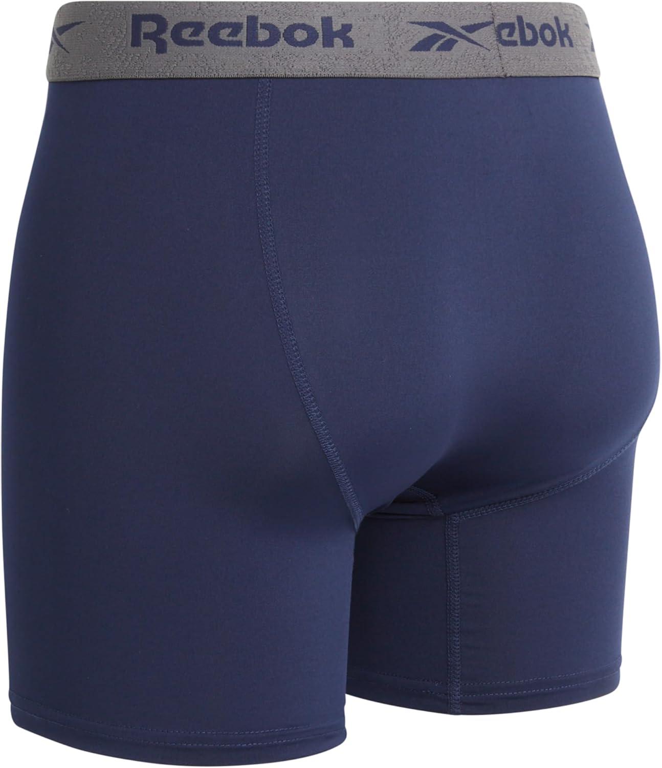 imageReebok Mens Boxer Briefs  3 Pack Stretch Moisture Wicking Mens Underwear with Contour Pouch Boxers for Men Sizes SXLMaritime BlueBlackened PearlBlue