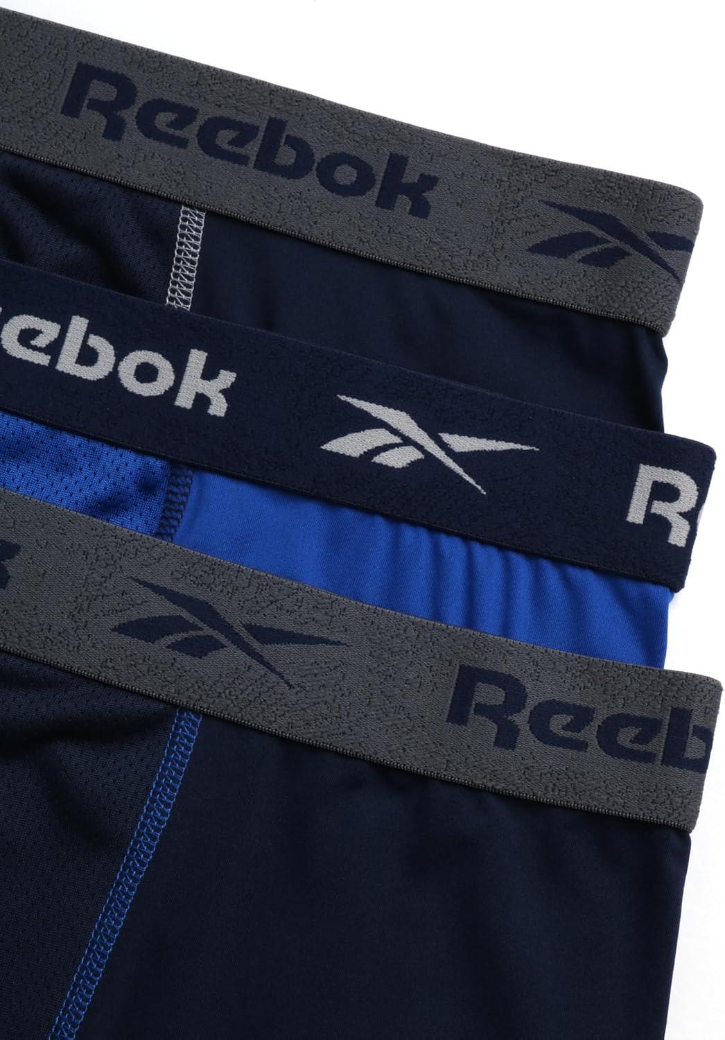 imageReebok Mens Boxer Briefs  3 Pack Stretch Moisture Wicking Mens Underwear with Contour Pouch Boxers for Men Sizes SXLMaritime BlueSurf the WebMaritime Blue