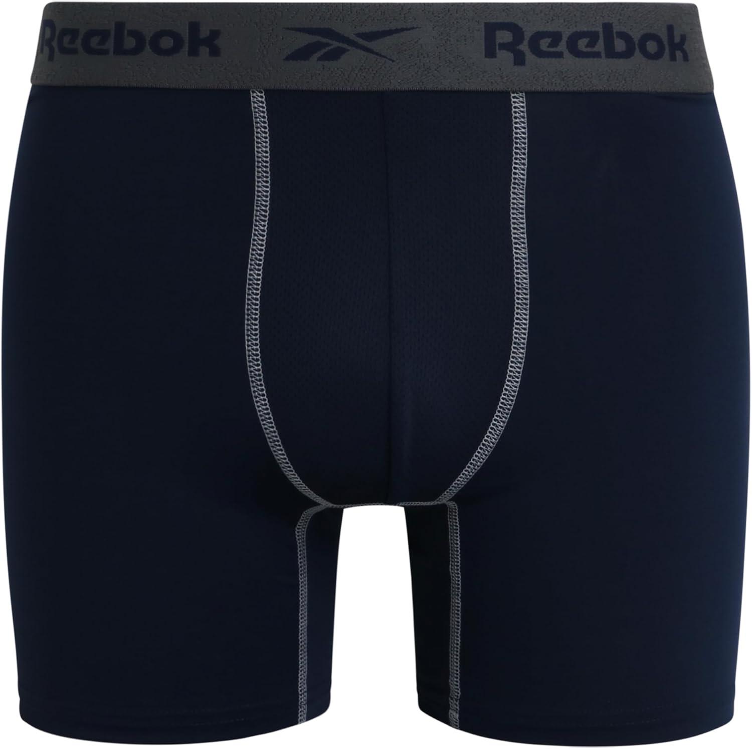imageReebok Mens Boxer Briefs  3 Pack Stretch Moisture Wicking Mens Underwear with Contour Pouch Boxers for Men Sizes SXLMaritime BlueSurf the WebMaritime Blue