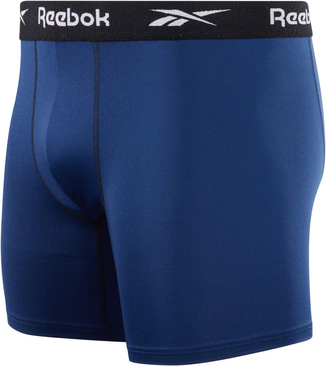 imageReebok Mens Boxer Briefs  3 Pack Stretch Moisture Wicking Mens Underwear with Contour Pouch Boxers for Men Sizes SXLNavy