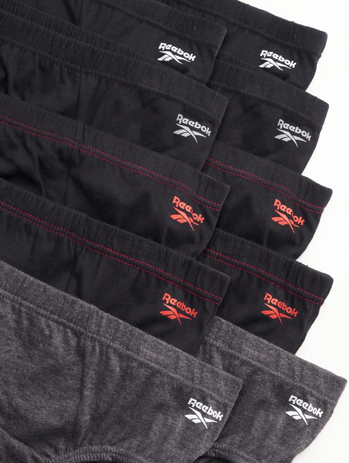 imageReebok Mens Briefs  10 Pack Classic Soft Stretch Low Rise Briefs with Contour Pouch  Underwear for Men Sizes SXLBlackCharcoal Heather