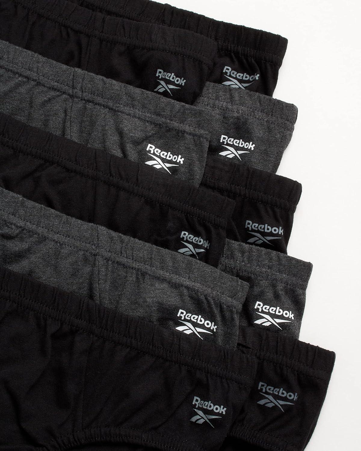 imageReebok Mens Briefs  10 Pack Classic Soft Stretch Low Rise Briefs with Contour Pouch  Underwear for Men Sizes SXLBlackGrey
