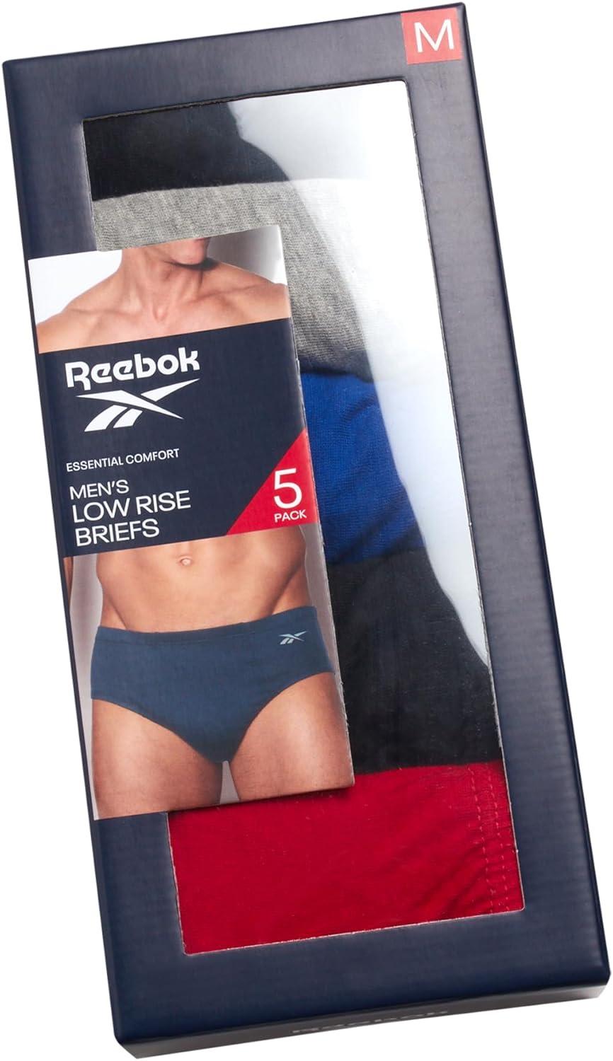 imageReebok Mens Briefs  10 Pack Classic Soft Stretch Low Rise Briefs with Contour Pouch  Underwear for Men Sizes SXLBlackHeather GreySalsa RedBlack