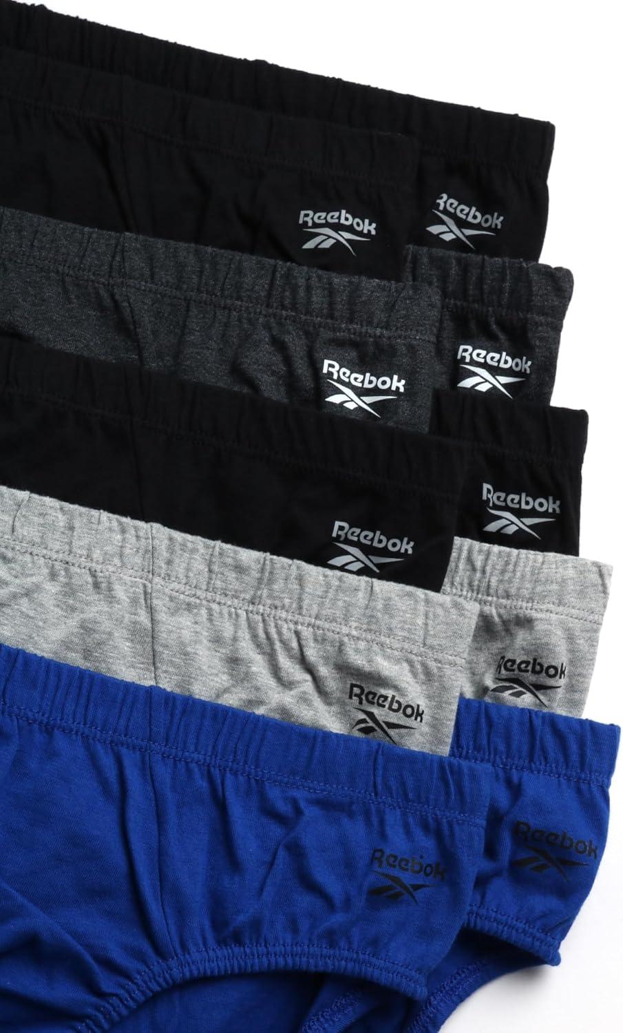imageReebok Mens Briefs  10 Pack Classic Soft Stretch Low Rise Briefs with Contour Pouch  Underwear for Men Sizes SXLBlackHeather GreyWebBlack