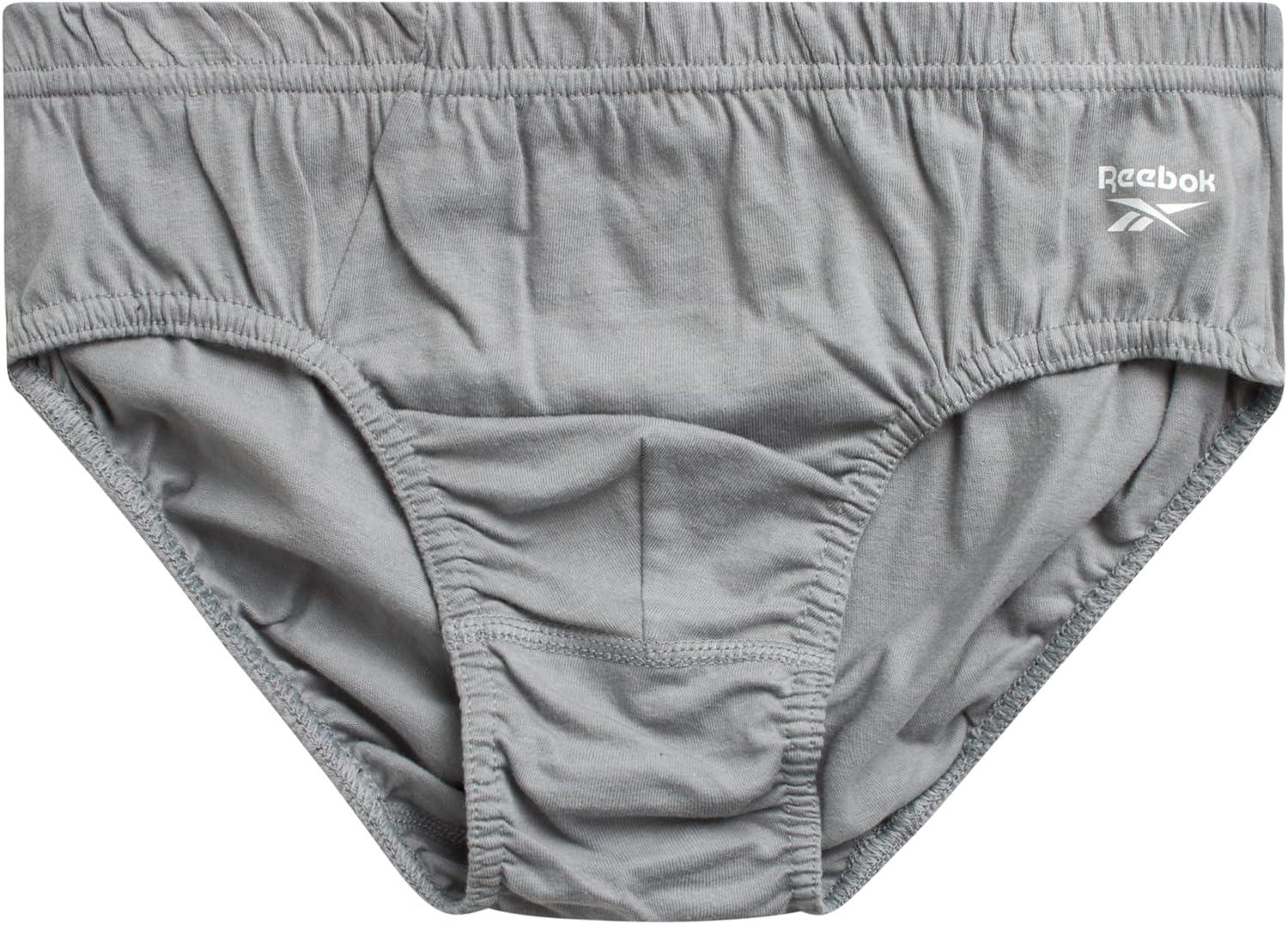 imageReebok Mens Briefs  10 Pack Classic Soft Stretch Low Rise Briefs with Contour Pouch  Underwear for Men Sizes SXLBlackLight GreyEmrald Green Stripes