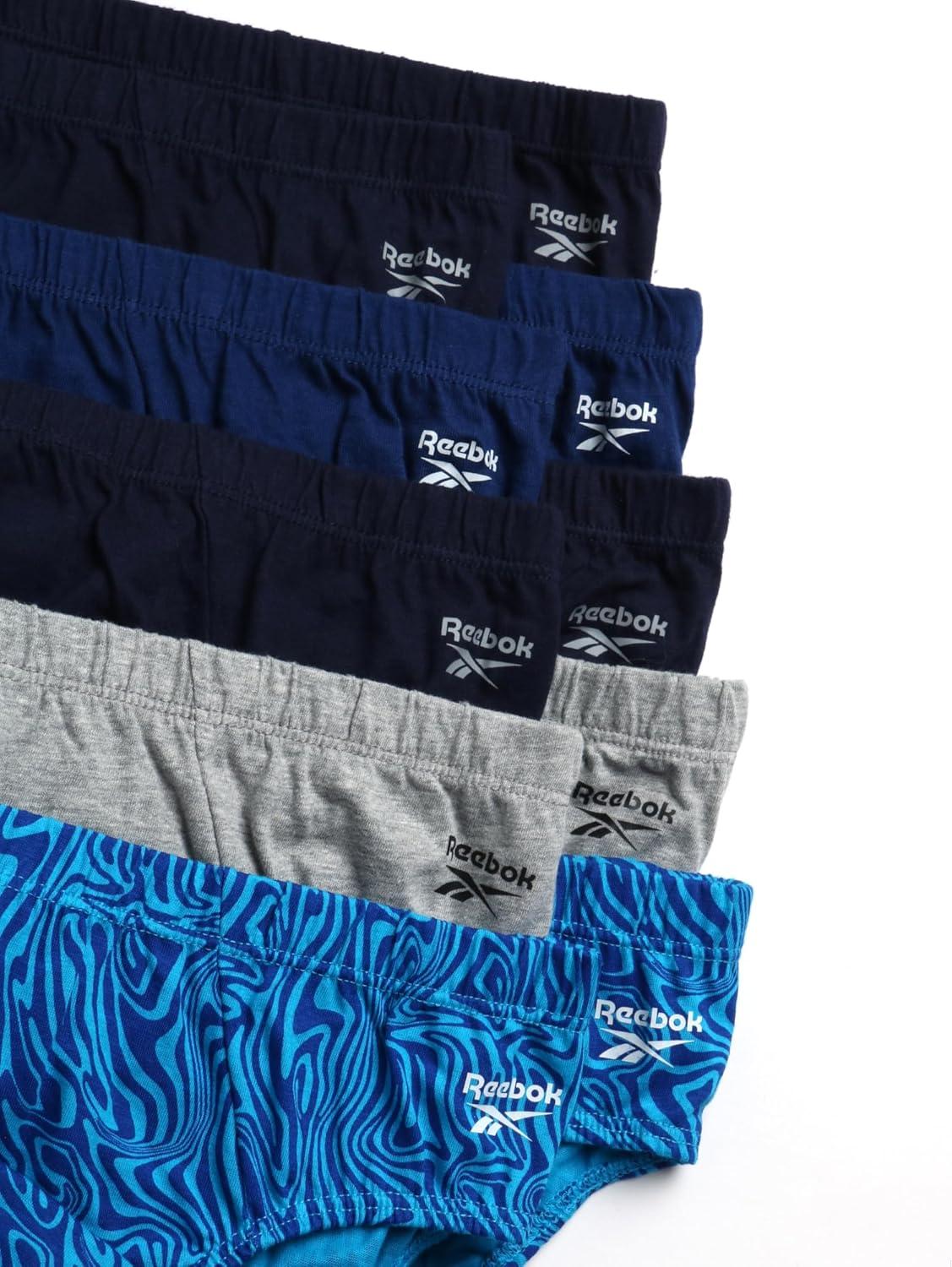 imageReebok Mens Briefs  10 Pack Classic Soft Stretch Low Rise Briefs with Contour Pouch  Underwear for Men Sizes SXLMaritime BlueHeather GreyPrintBlue