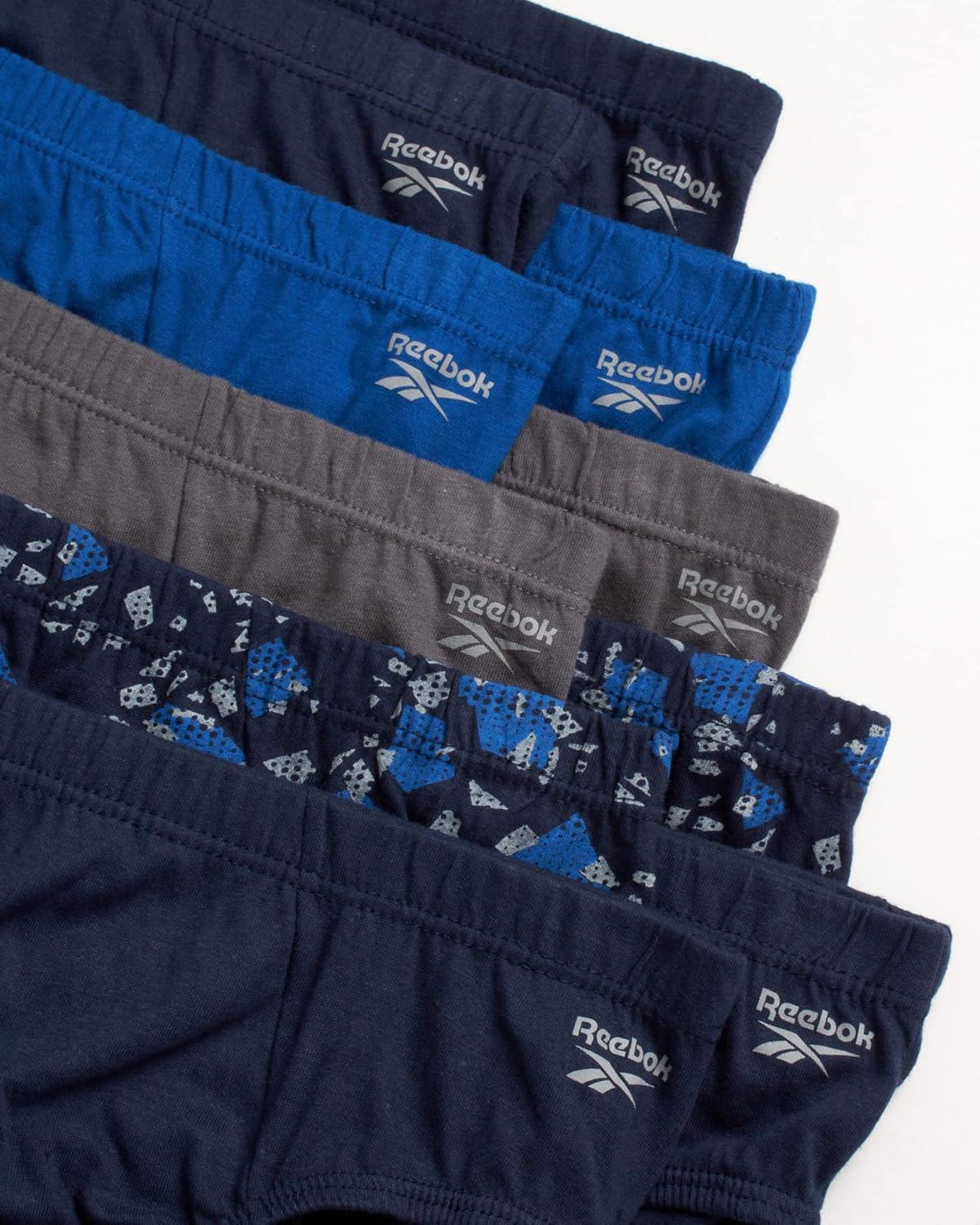 imageReebok Mens Briefs  10 Pack Classic Soft Stretch Low Rise Briefs with Contour Pouch  Underwear for Men Sizes SXLNavy BlueEvening BlueCharcoalNavy Blue Print
