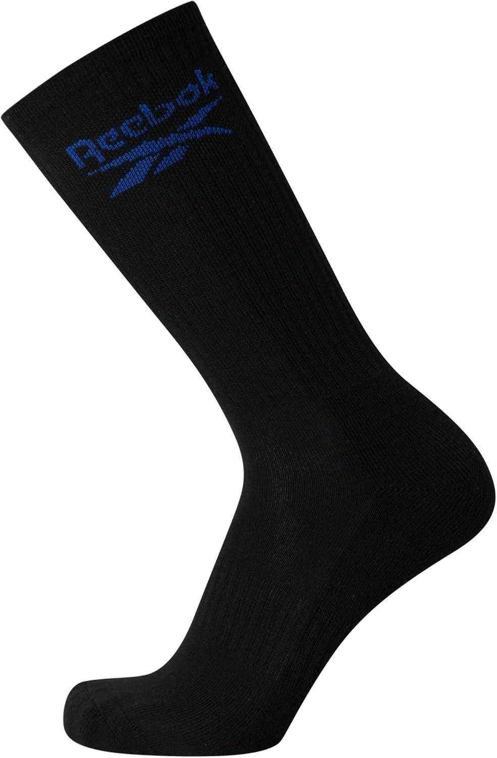 imageReebok Mens Crew Socks  10 Pack Stretch Performance Cushioned Crew Socks  Arch Support Athletic Socks for Men 6125All Black