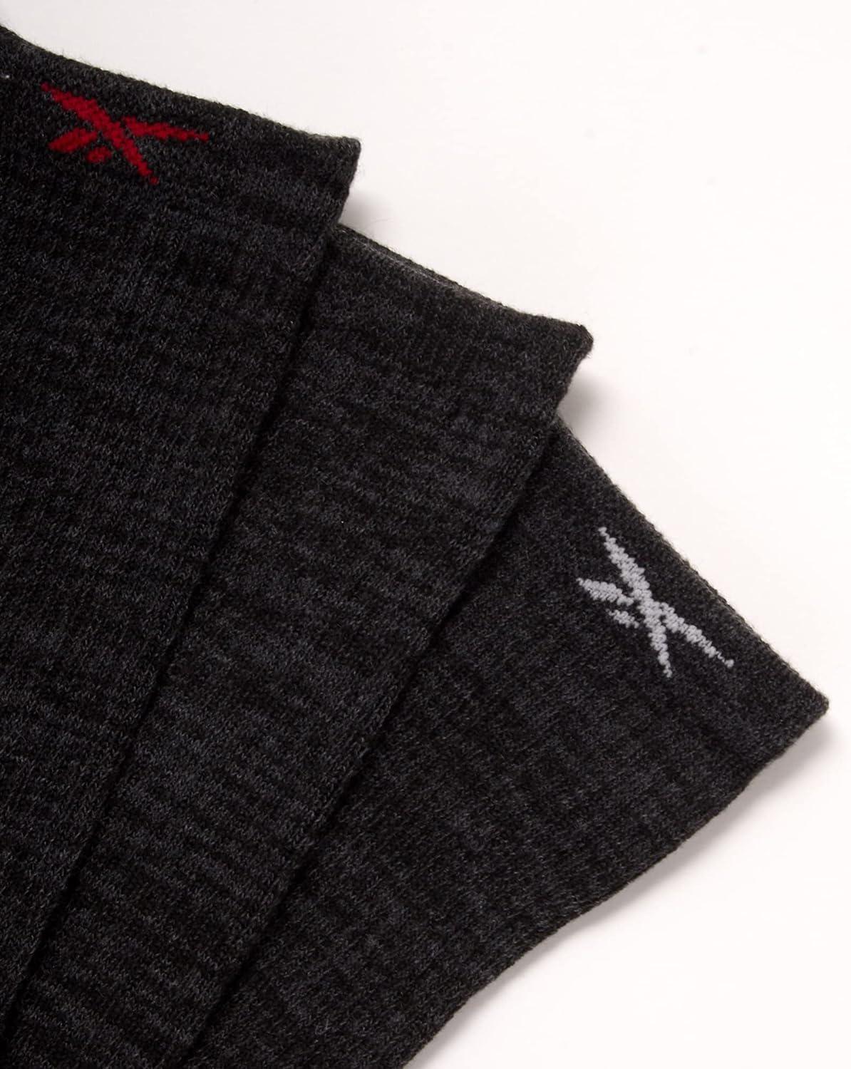 imageReebok Mens Crew Socks  10 Pack Stretch Performance Cushioned Crew Socks  Arch Support Athletic Socks for Men 6125Ash Grey