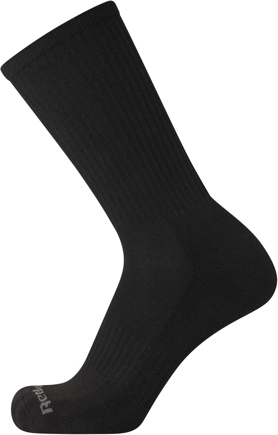 imageReebok Mens Crew Socks  10 Pack Stretch Performance Cushioned Crew Socks  Arch Support Athletic Socks for Men 6125Black 14pk
