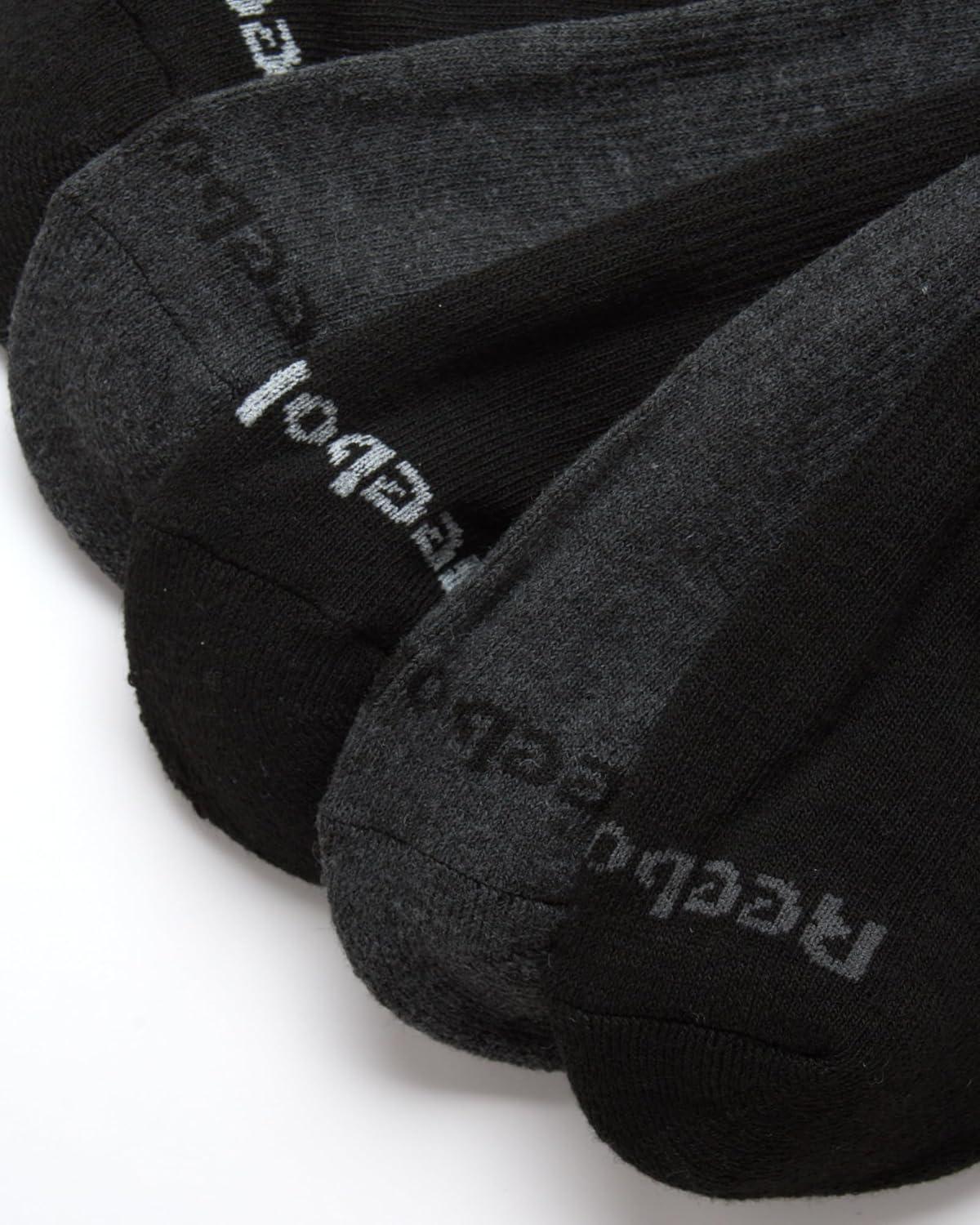 imageReebok Mens Crew Socks  10 Pack Stretch Performance Cushioned Crew Socks  Arch Support Athletic Socks for Men 6125BlackGrey