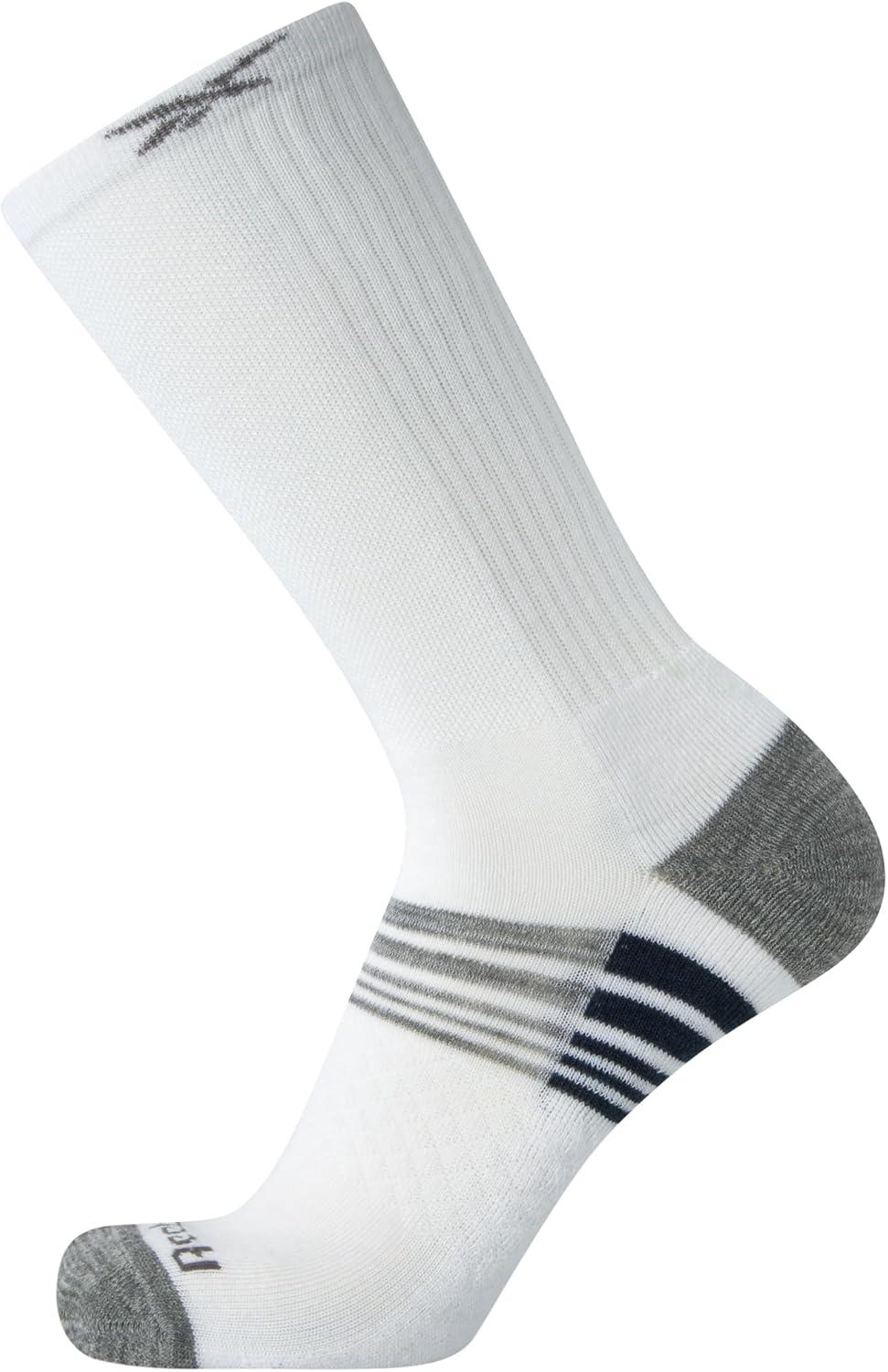 imageReebok Mens Crew Socks  10 Pack Stretch Performance Cushioned Crew Socks  Arch Support Athletic Socks for Men 6125Cool White