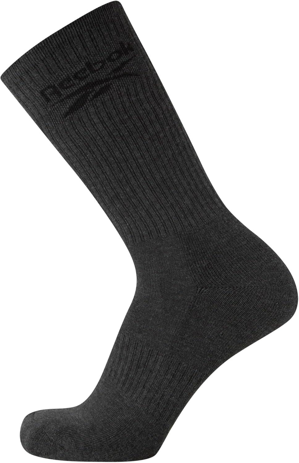 imageReebok Mens Crew Socks  10 Pack Stretch Performance Cushioned Crew Socks  Arch Support Athletic Socks for Men 6125Grey Assorted