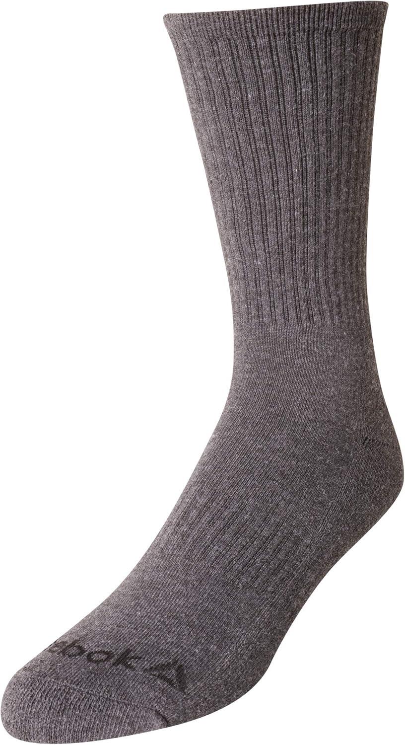 imageReebok Mens Crew Socks  10 Pack Stretch Performance Cushioned Crew Socks  Arch Support Athletic Socks for Men 6125GreyBlack Shape