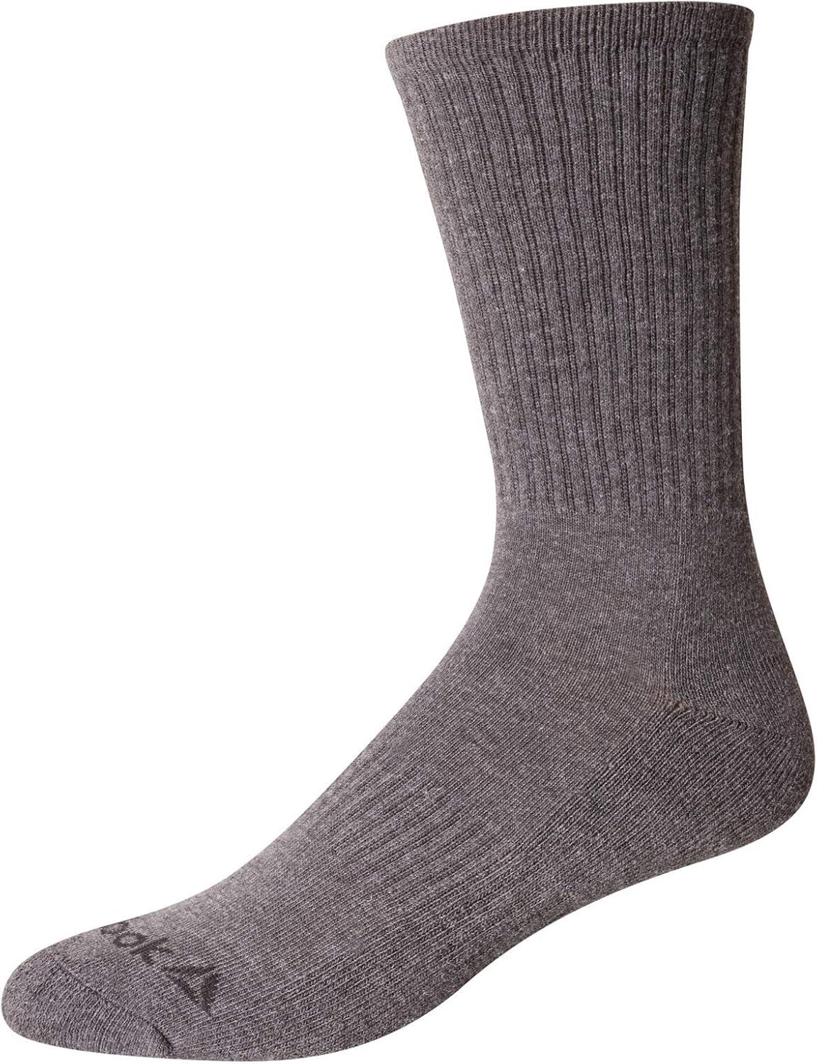 imageReebok Mens Crew Socks  10 Pack Stretch Performance Cushioned Crew Socks  Arch Support Athletic Socks for Men 6125GreyBlack Shape