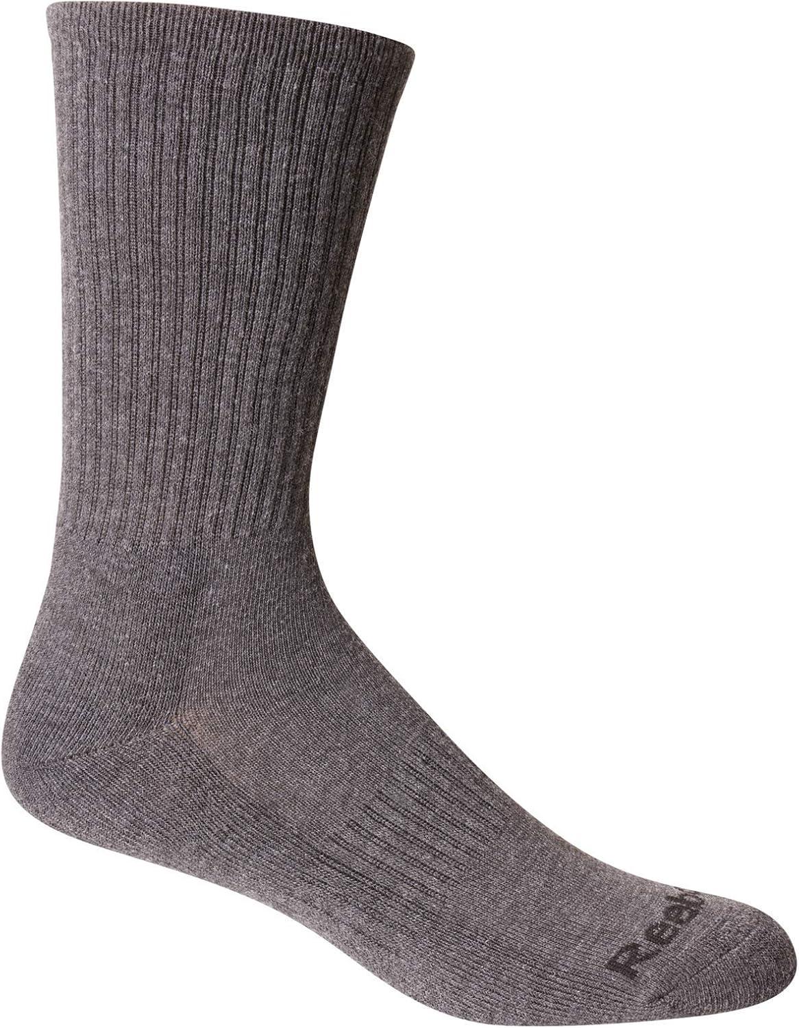 imageReebok Mens Crew Socks  10 Pack Stretch Performance Cushioned Crew Socks  Arch Support Athletic Socks for Men 6125GreyBlack Shape
