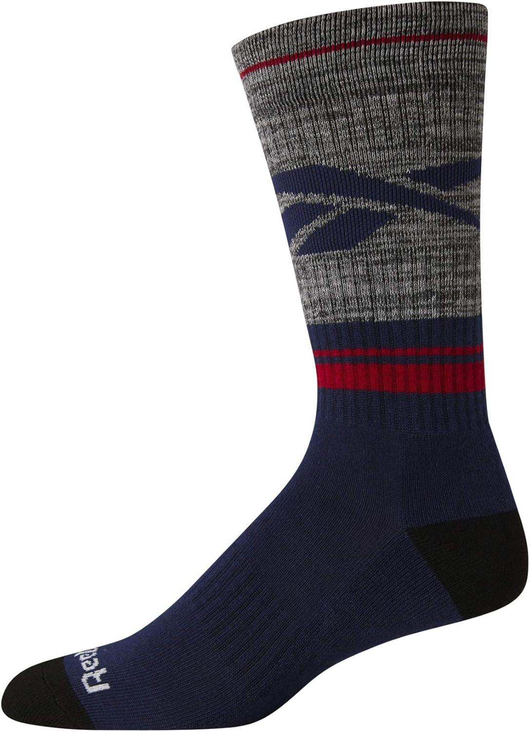 imageReebok Mens Crew Socks  10 Pack Stretch Performance Cushioned Crew Socks  Arch Support Athletic Socks for Men 6125Navy
